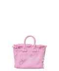 Borsa Mini MC2 Saint Barth in Canvas con strass