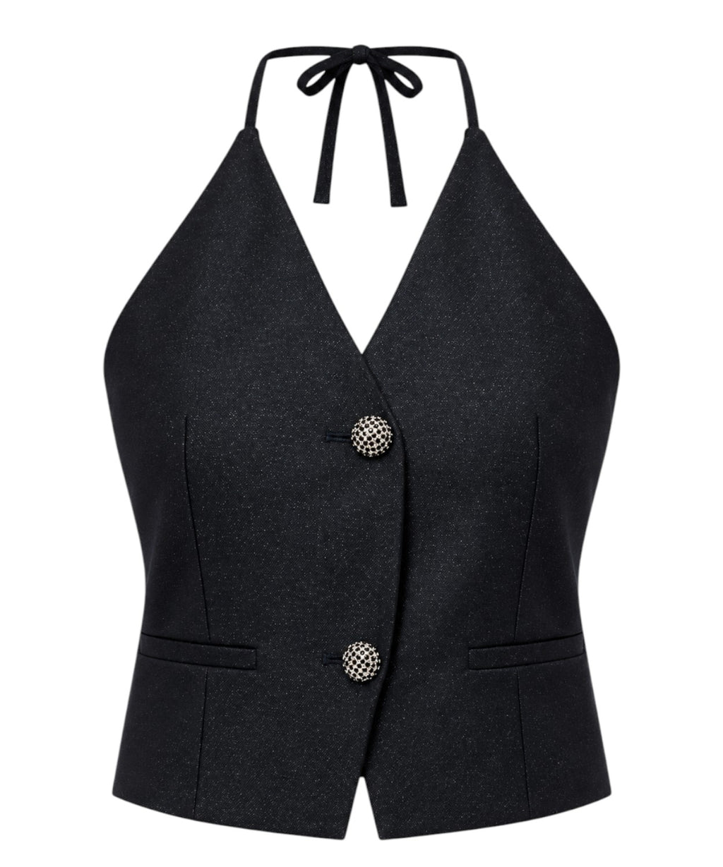 Gilet TWINSET Donna con Scollo Halter e Dettagli Gioiello