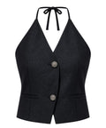 Gilet TWINSET Donna con Scollo Halter e Dettagli Gioiello