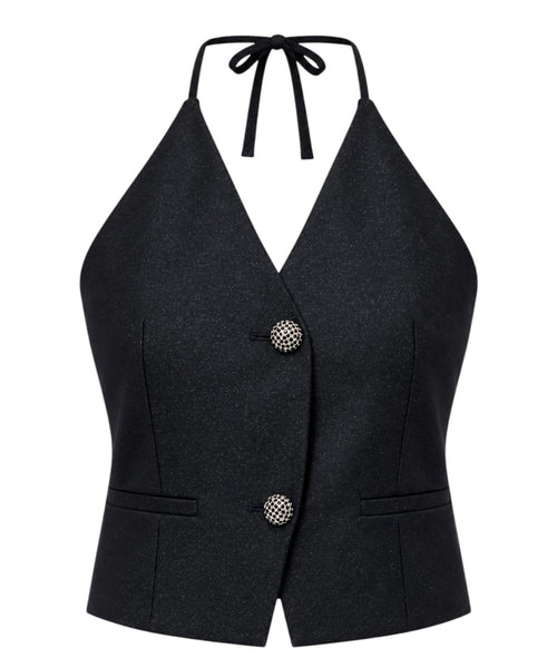 Gilet TWINSET Donna con Scollo Halter e Dettagli Gioiello