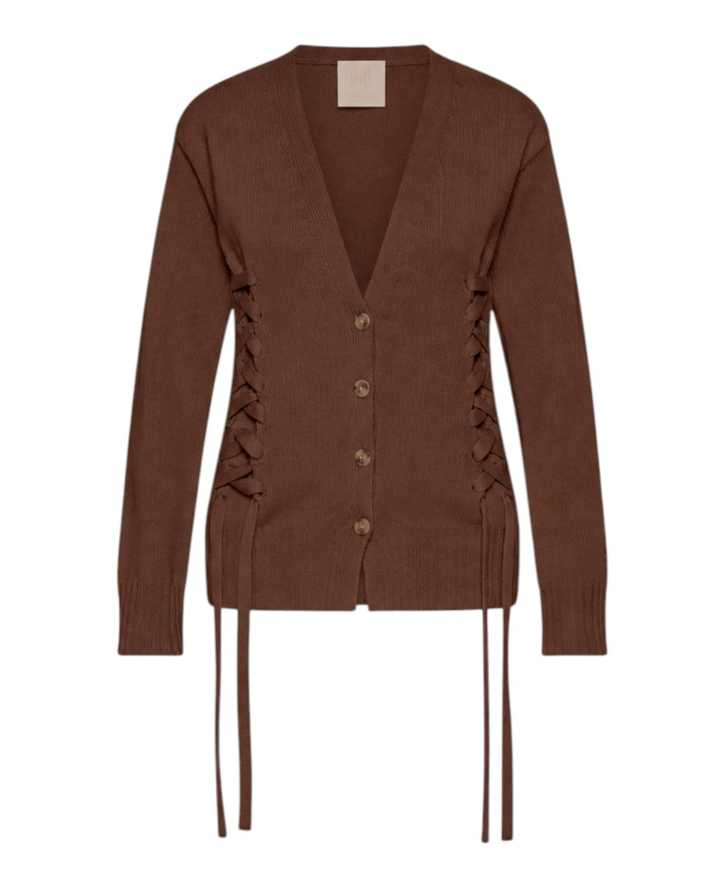 Damesvest van gevilte wol met korsetdetails