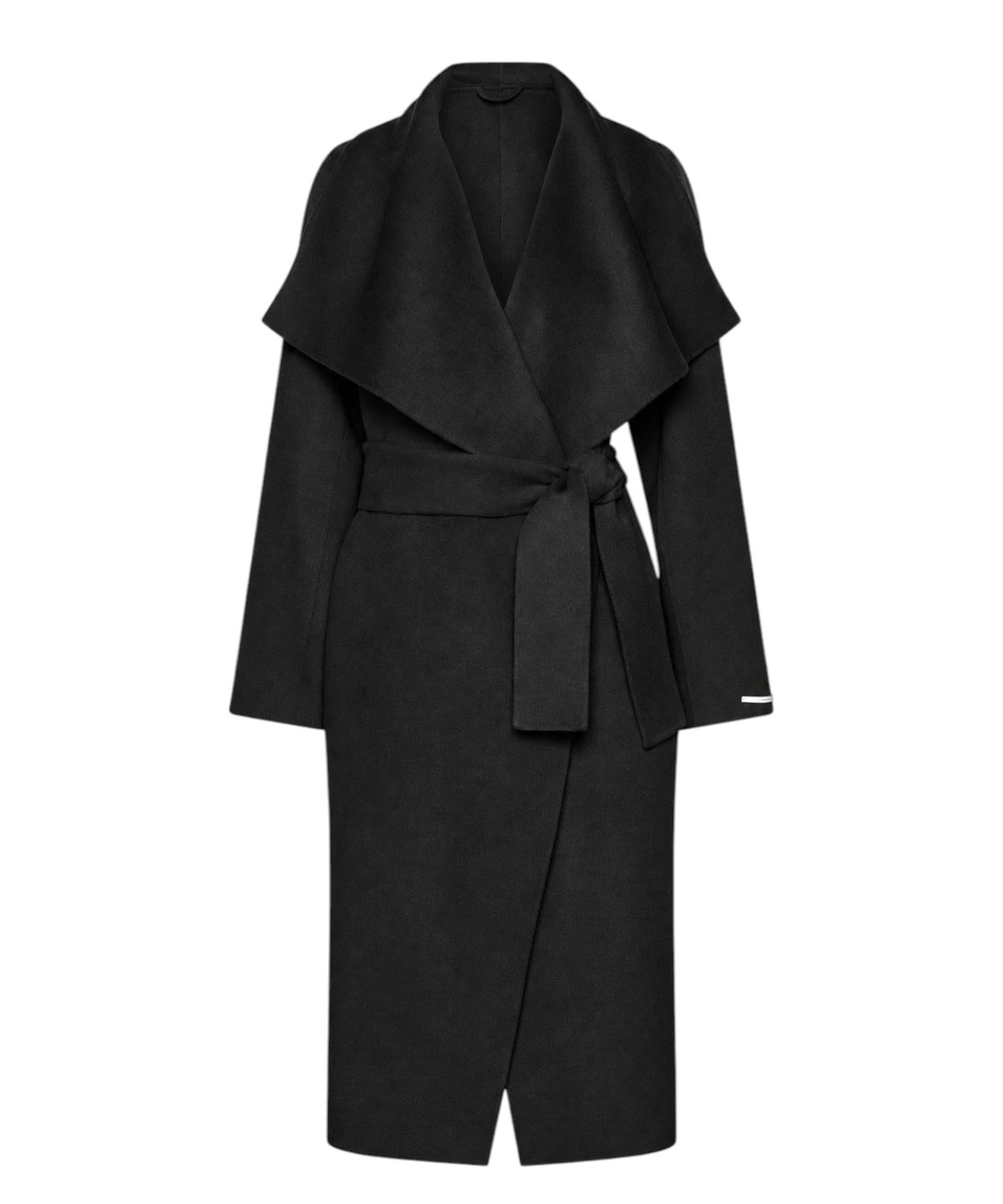 Dámský kabát z panenské vlny s elegantním páskem