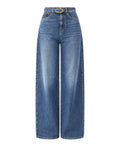 Jeans Donna Twinset a Vita Alta con Gamba Larga e Cintura