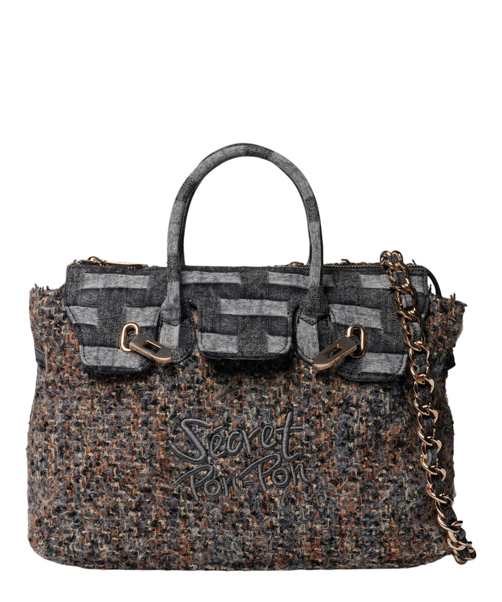 Secret Pon Pon Jacklyn Bouclé Borsa a Mano con Tracolla