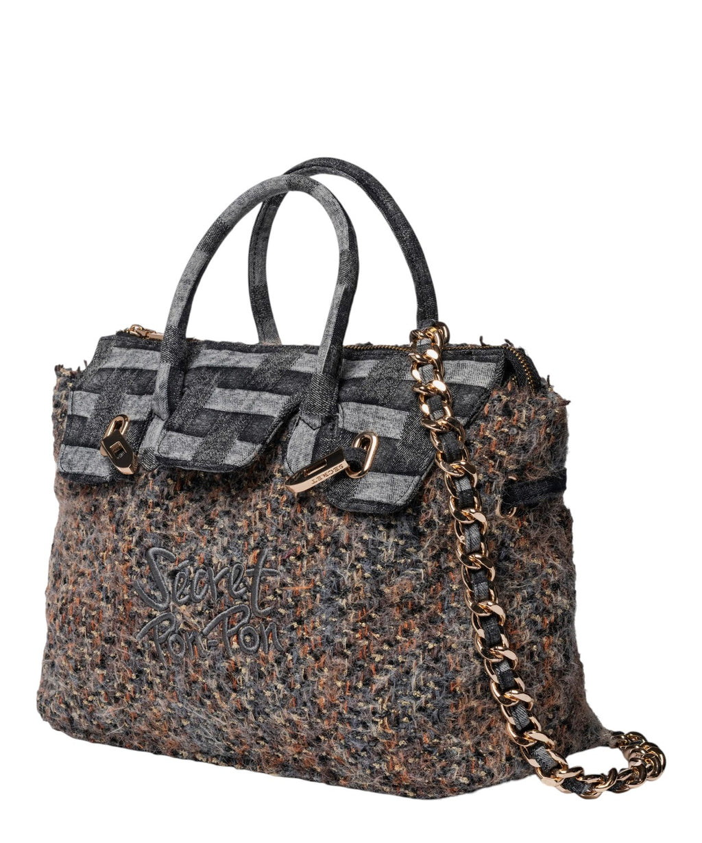 Secret Pon Pon Jacklyn Bouclé Borsa a Mano con Tracolla