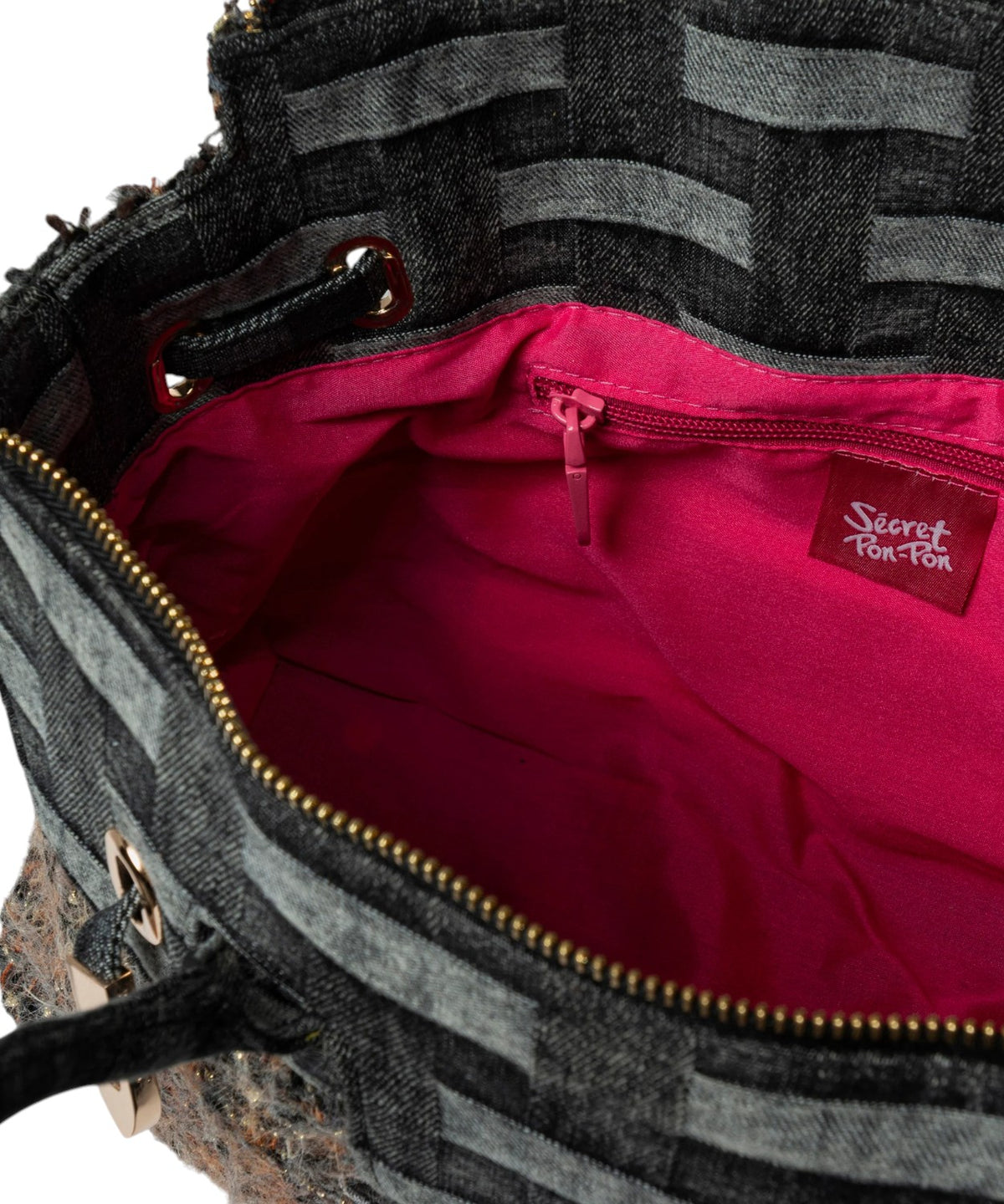 Secret Pon Pon Jacklyn Bouclé Borsa a Mano con Tracolla