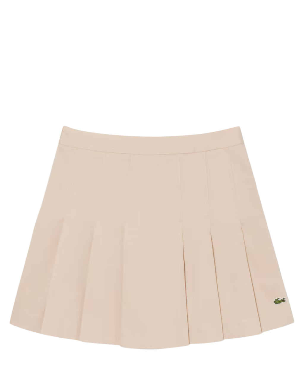 Gonna Corta Plissettata Lacoste in Cotone Elasticizzato