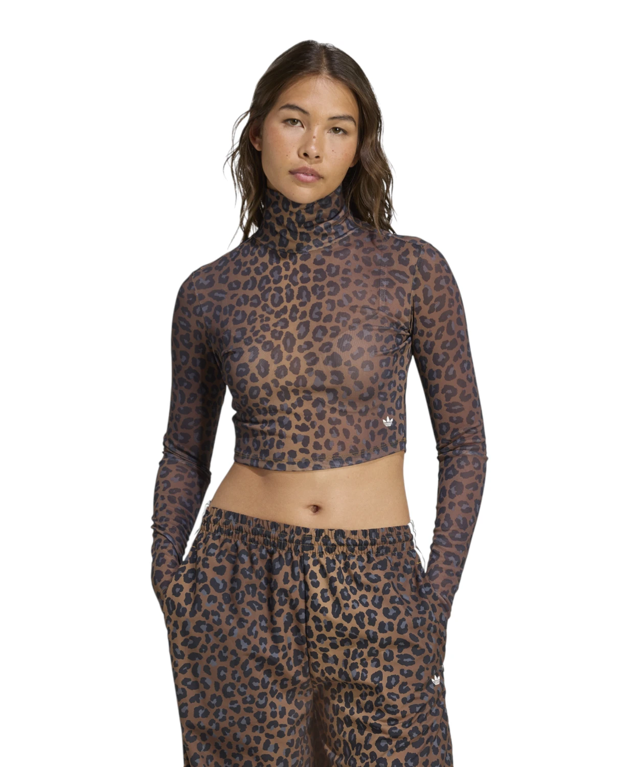 Top Corto Leopardato a Maniche Lunghe-Adidas Originals-Maglieria-Vittorio Citro Boutique