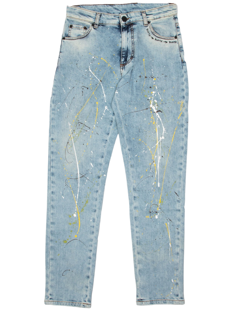 Jeans chiaro con stampe-Jeans-Disclaimer-Vittorio Citro Boutique