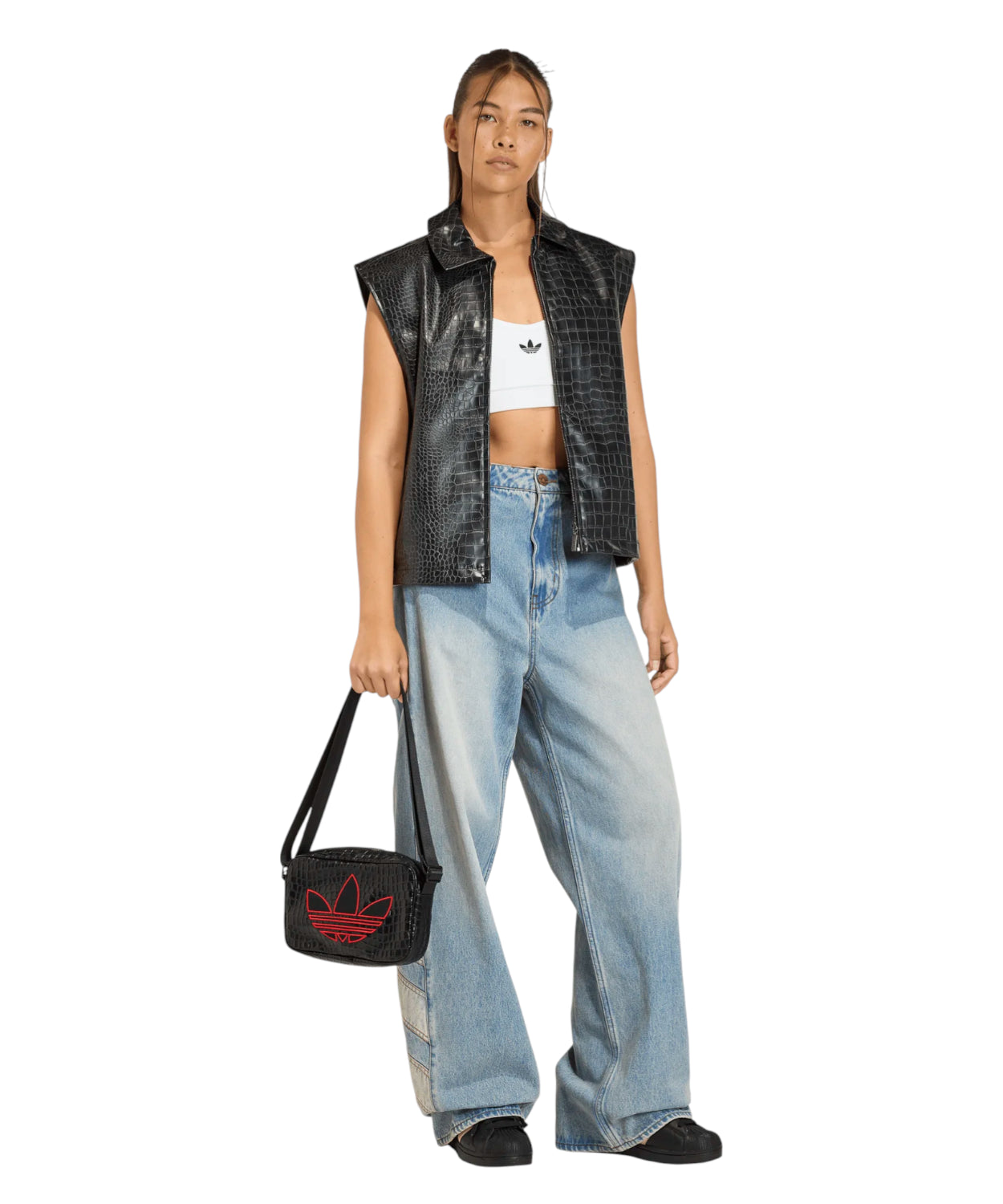 Gilet Pleather Adidas Originals in Stampa Cocco