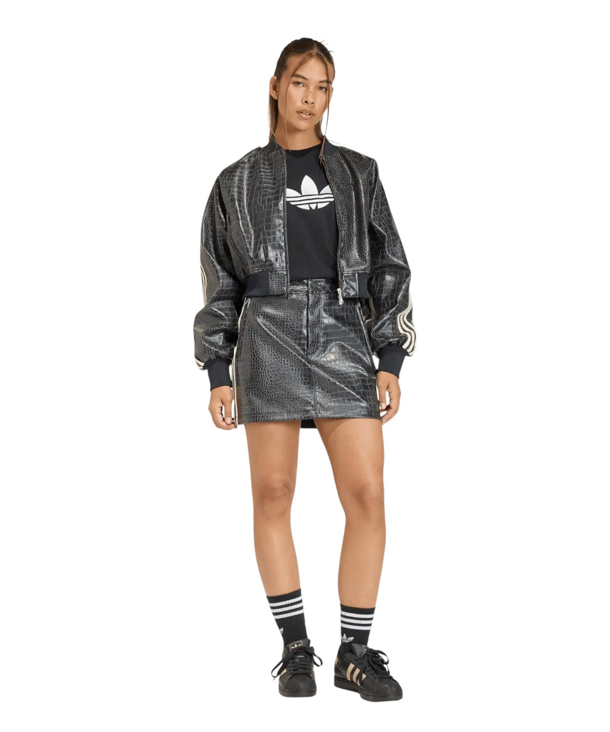 Pleather Mini Skirt with Zip Pockets