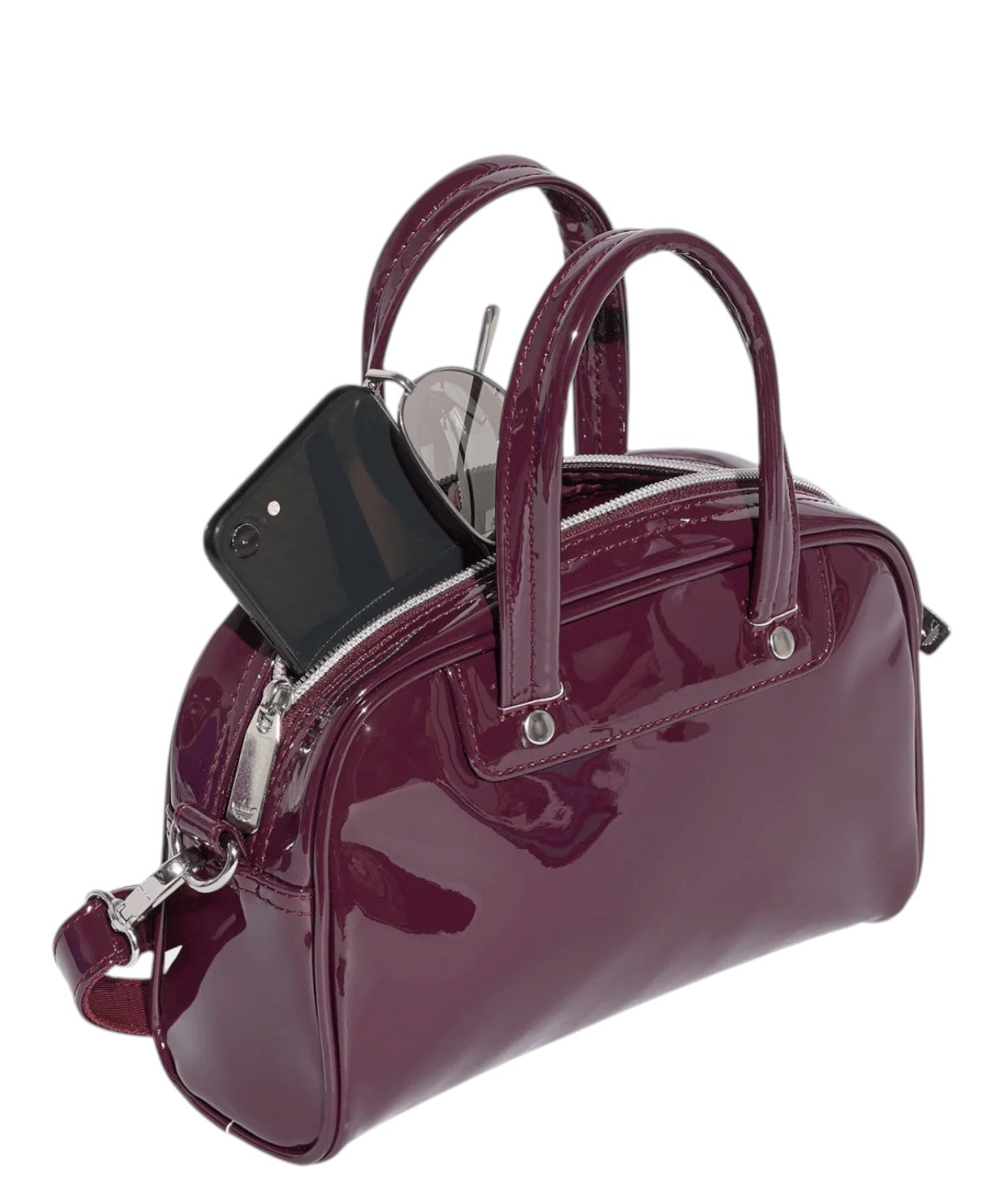 Borsa Adidas Mini Bowling tracolla in vernice lucida
