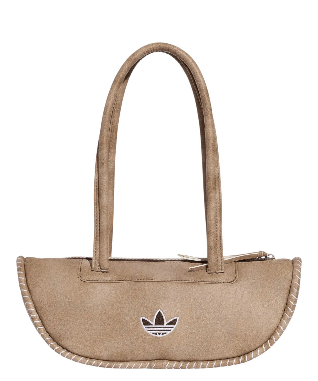 Bolso de bolos alargado adidas beige con logo Trefoil