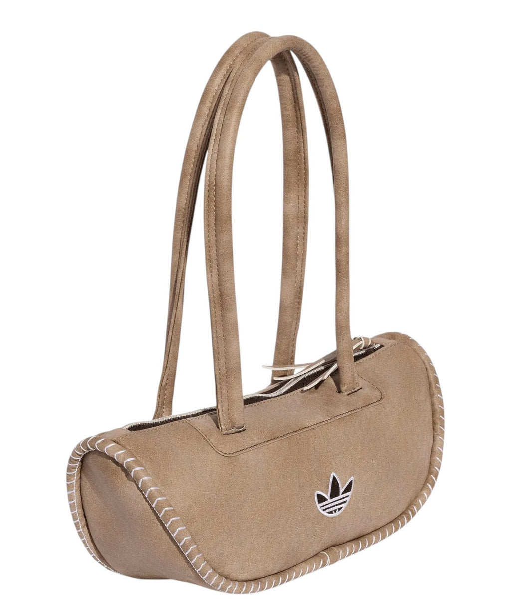 Bolso de bolos alargado adidas beige con logo Trefoil