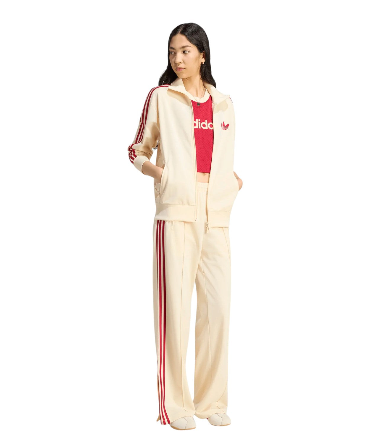 adidas firebird track top loose adicolor felpa