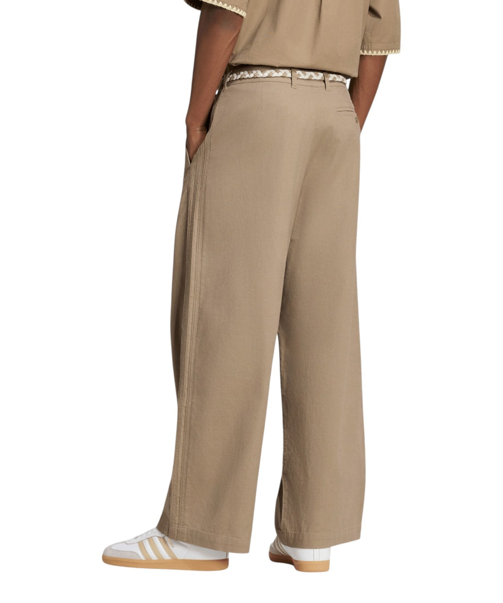 Pantaloni Rilassati adidas Originals in Cotone Beige