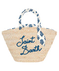 Borsa in paglia con ricamo frontale e manici in tessuto-Mc2 Saint Barth-Borse a mano-Vittorio Citro Boutique