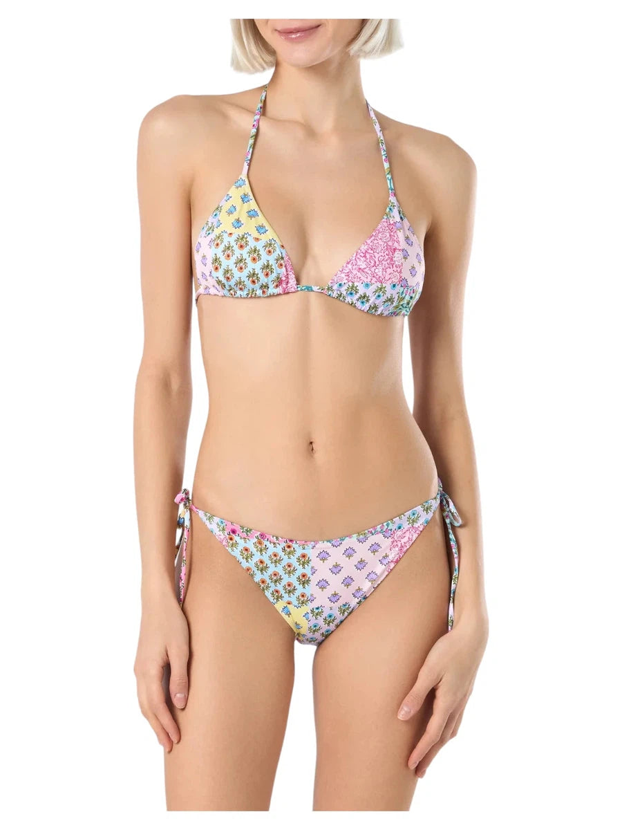 Bikini Leah Virgo a Triangolo con Patch Floreali-Mc2 Saint Barth-Costumi da bagno-Vittorio Citro Boutique