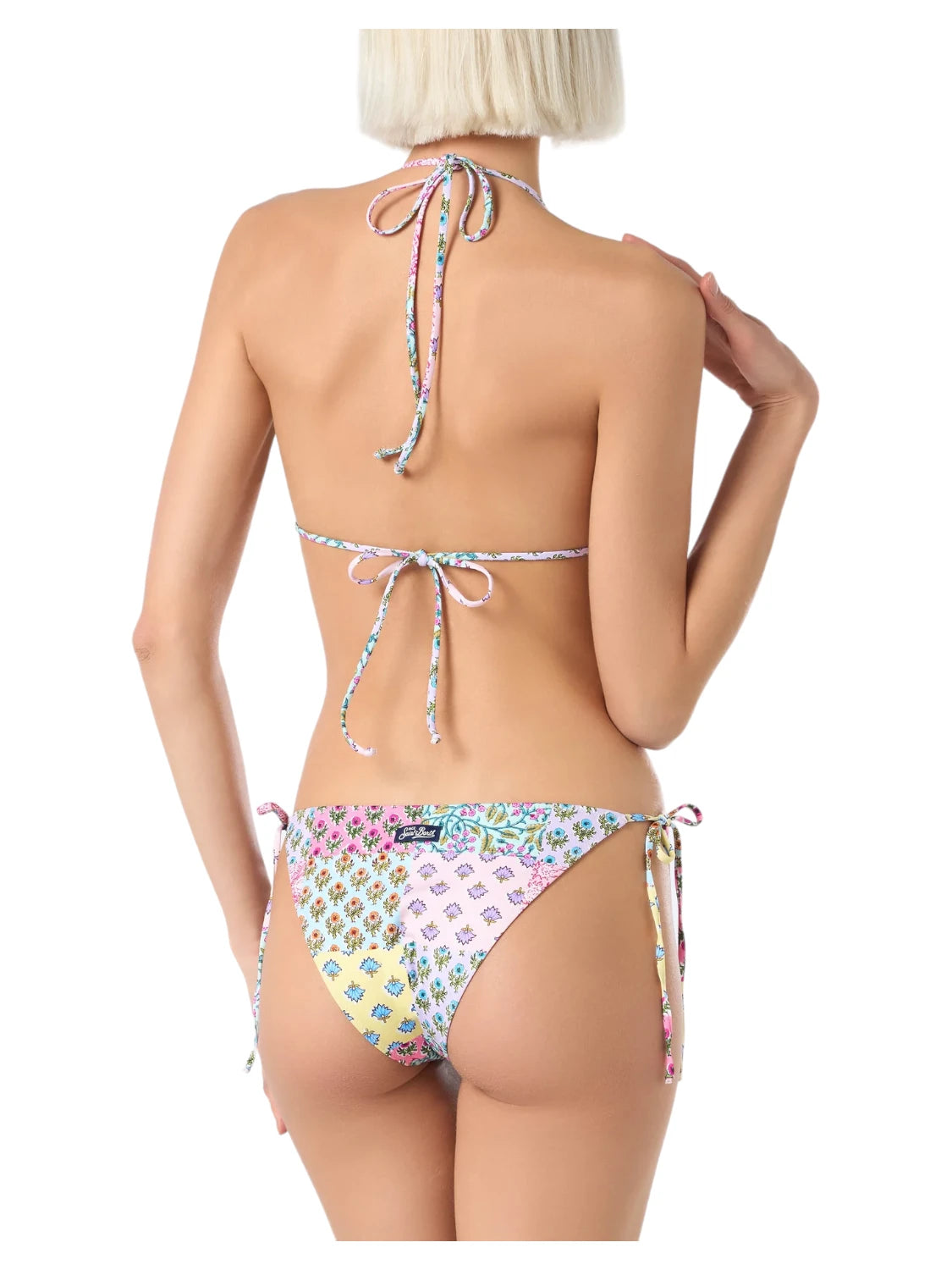 Bikini Leah Virgo a Triangolo con Patch Floreali-Mc2 Saint Barth-Costumi da bagno-Vittorio Citro Boutique