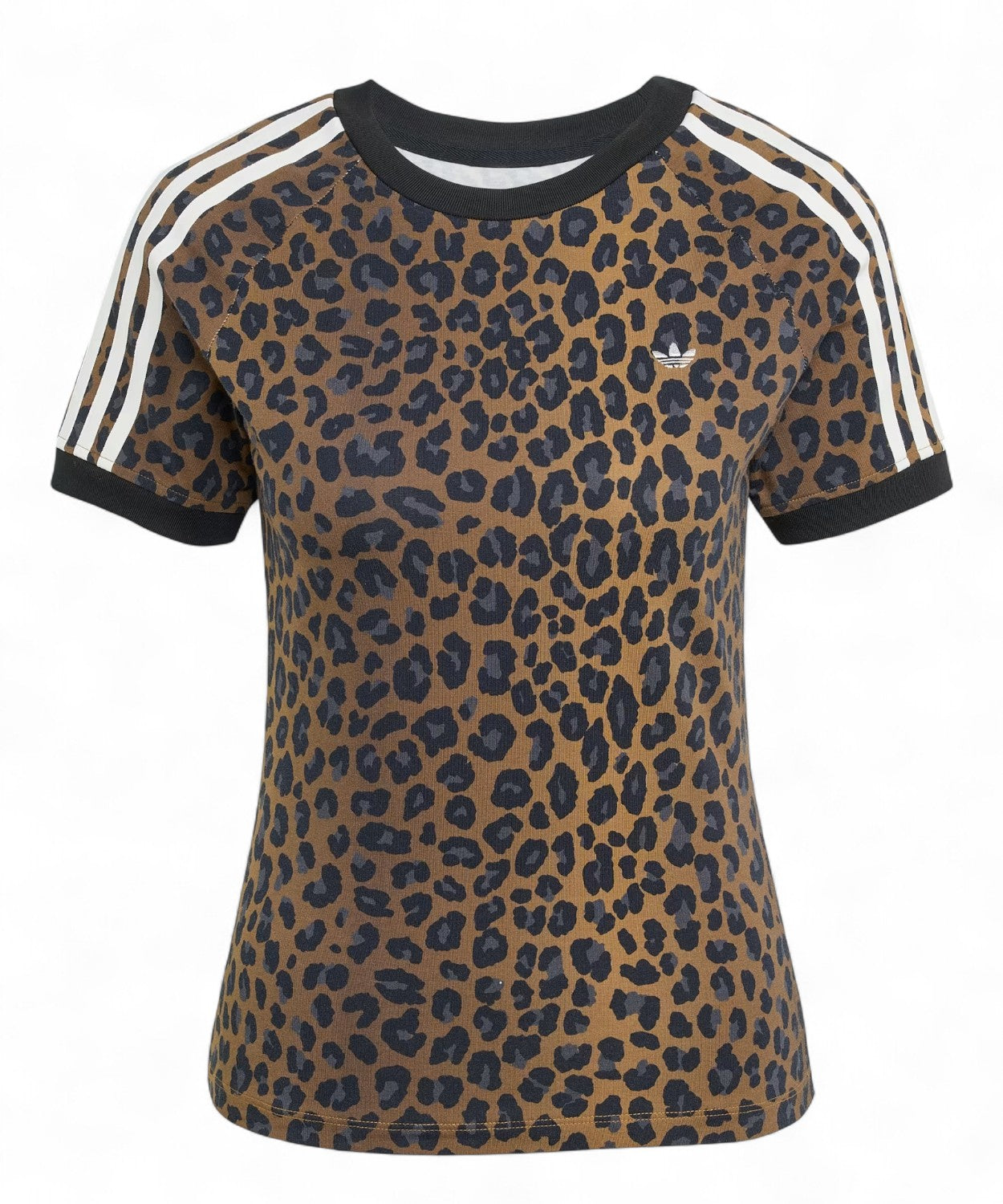 Adidas Leopard Cali T-Shirt Slim Fit in Cotone Elasticizzato-Adidas Originals-T-shirt-Vittorio Citro Boutique