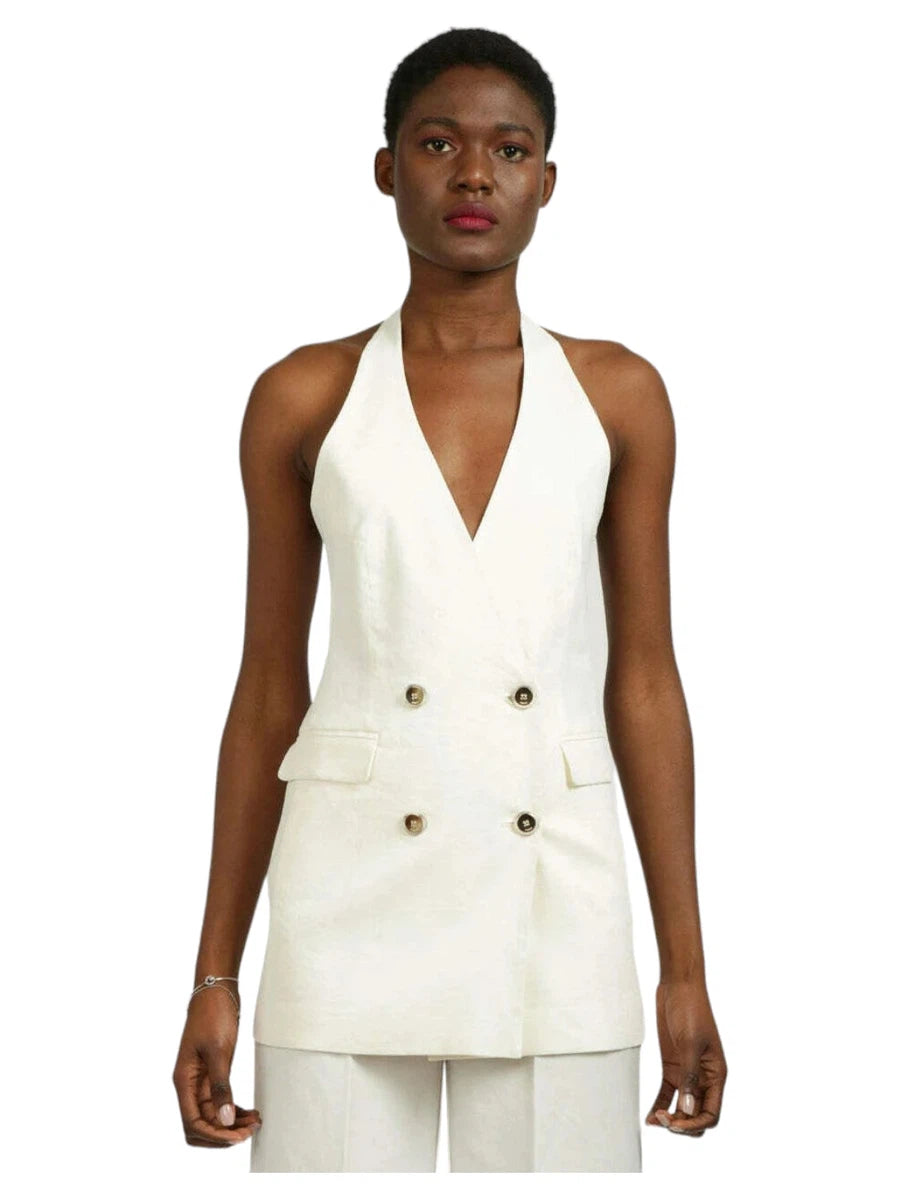 Gilet Giocondo in Lino-Top-Pinko-Vittorio Citro Boutique