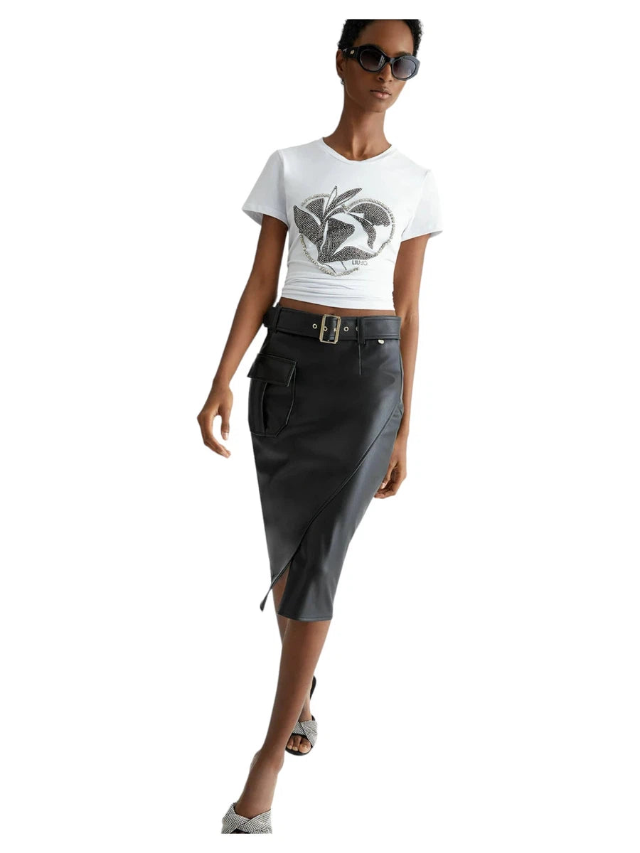 T-shirt Ecosostenibile con Stampa Logo-T-shirt-Liu-Jo-Vittorio Citro Boutique