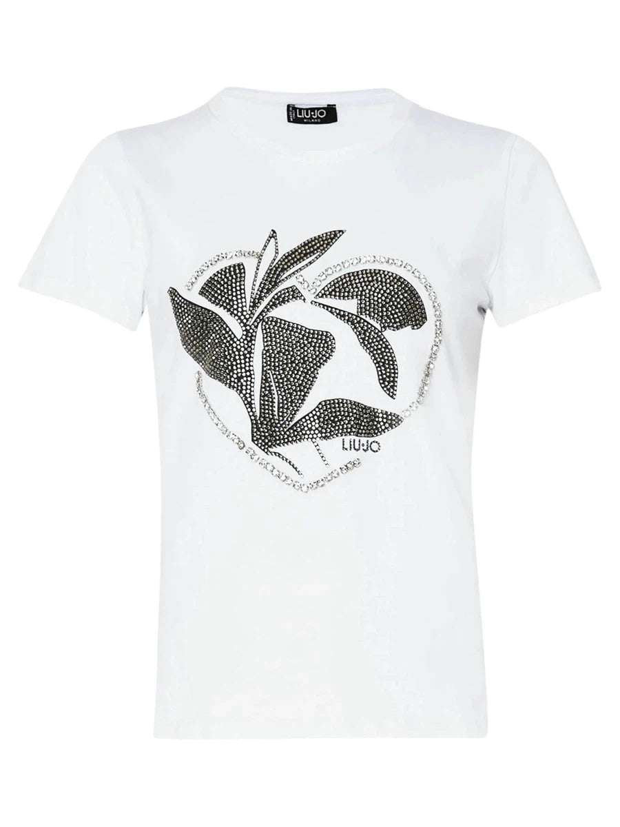 T-shirt Ecosostenibile con Stampa Logo-T-shirt-Liu-Jo-Vittorio Citro Boutique