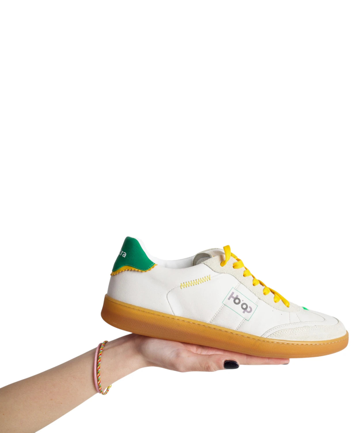 Sneakers Ho’op Start Green Yellow in Pelle