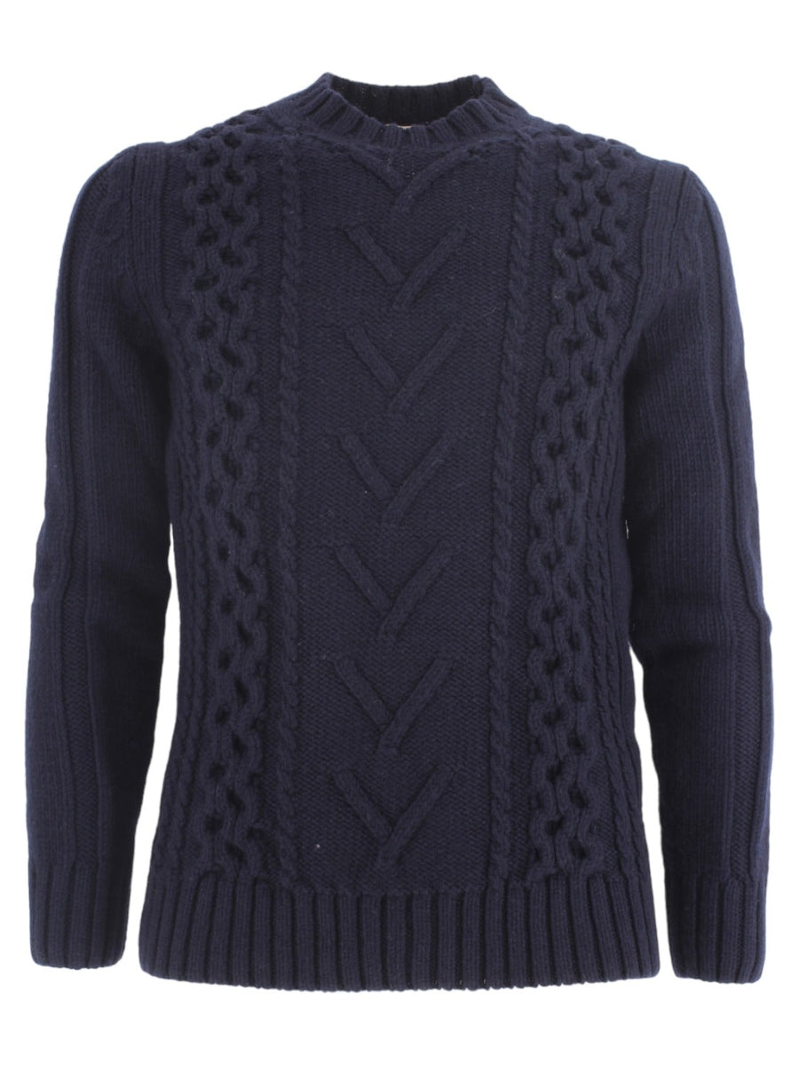 Girocollo trecce e rombi-H953-Maglieria-Vittorio Citro Boutique