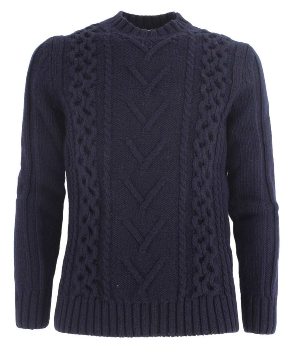 Girocollo trecce e rombi-H953-Maglieria-Vittorio Citro Boutique