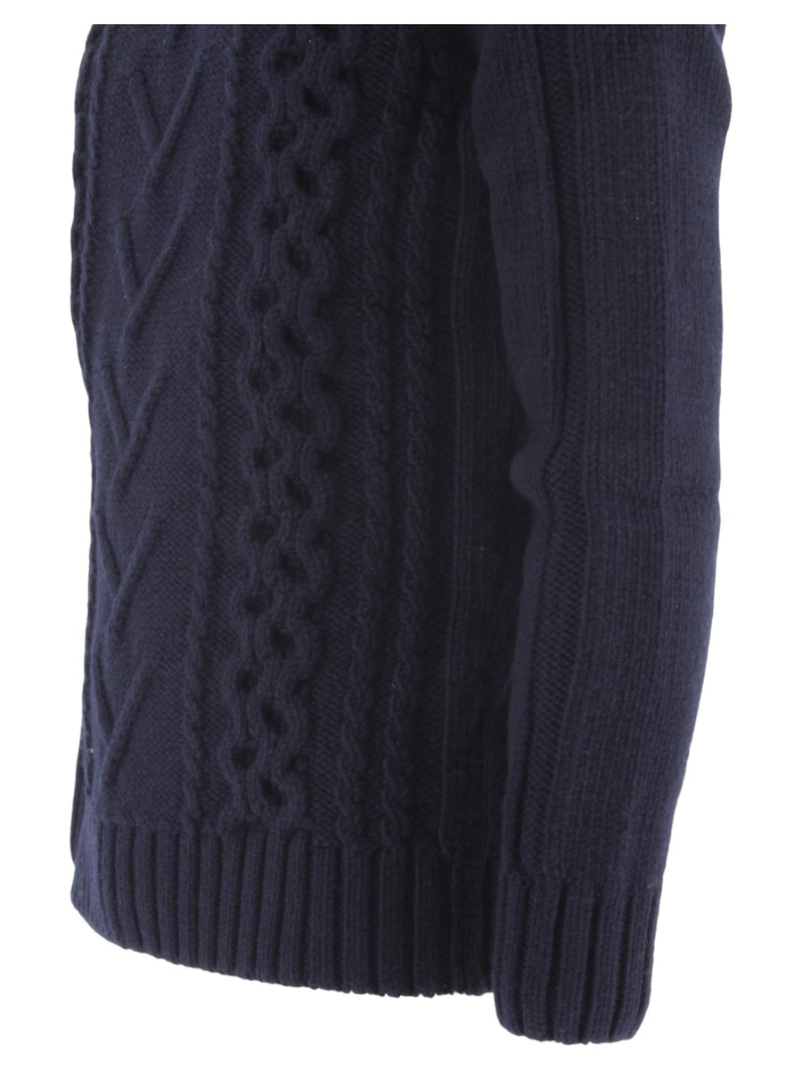 Girocollo trecce e rombi-H953-Maglieria-Vittorio Citro Boutique