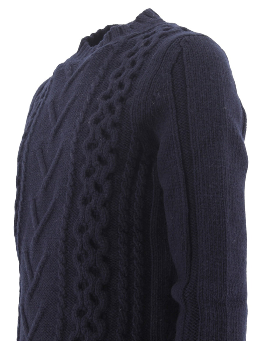 Girocollo trecce e rombi-H953-Maglieria-Vittorio Citro Boutique