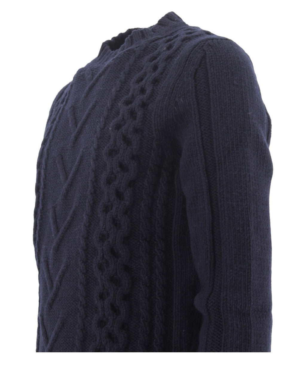 Girocollo trecce e rombi-H953-Maglieria-Vittorio Citro Boutique