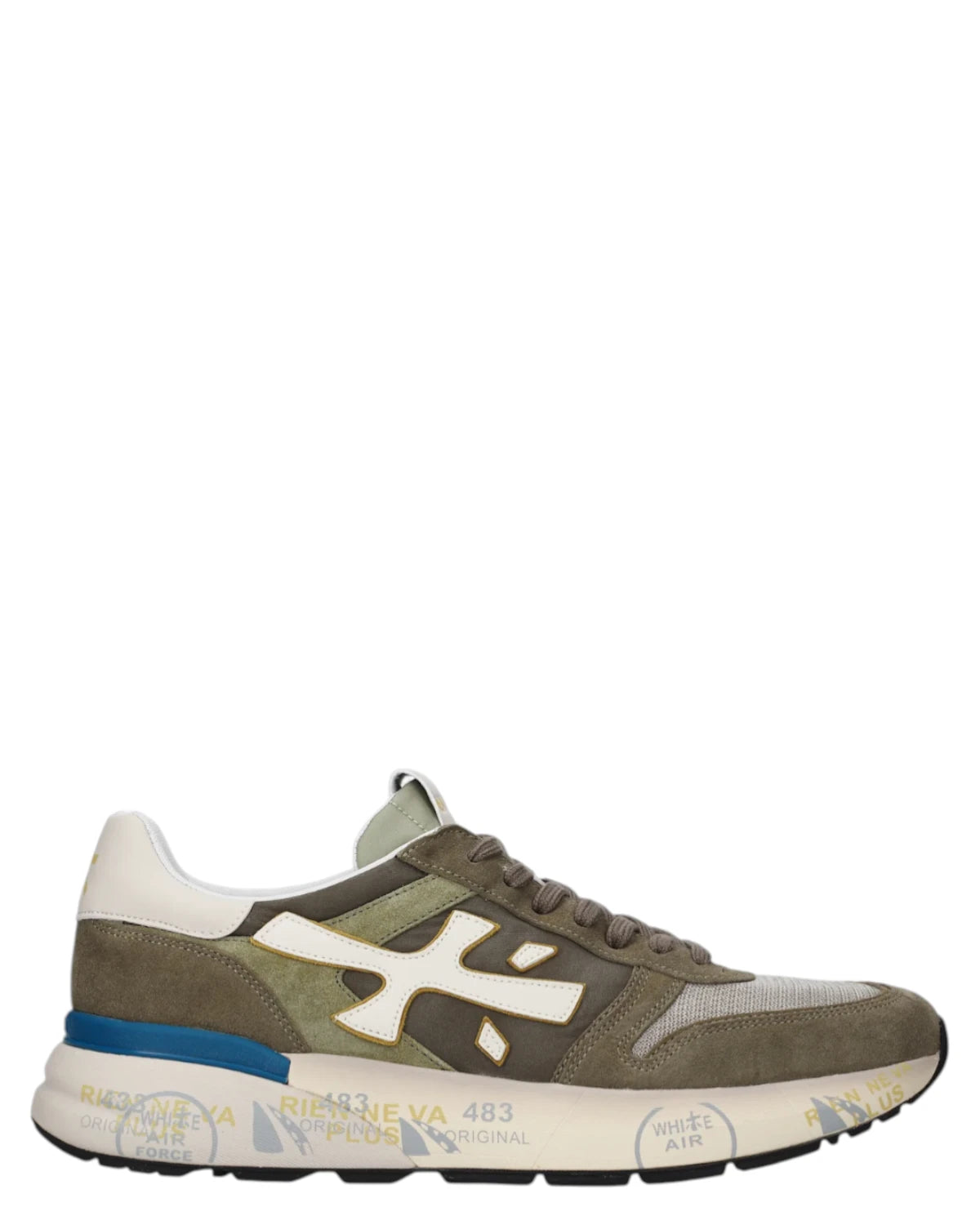 Premiata Mick 8086 Sneakers Uomo Verdi in Pelle e Tessuto