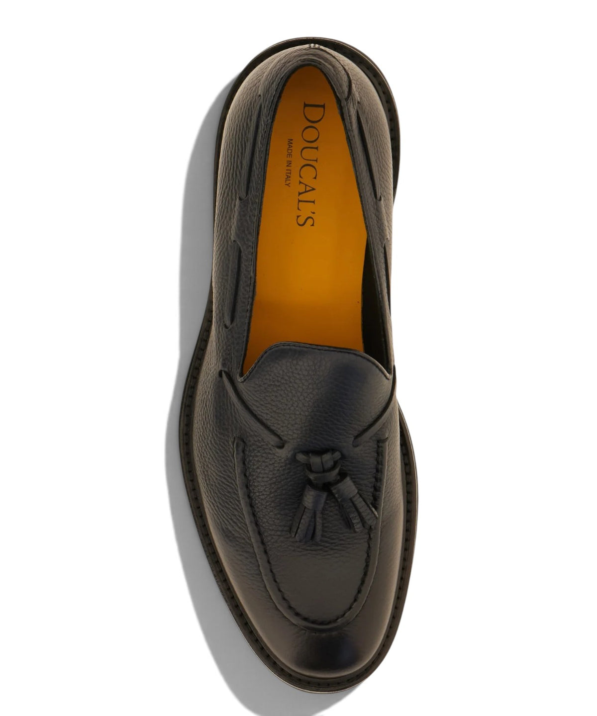 Men's Doucal’s Loafers in Hammered Leather with Tassels