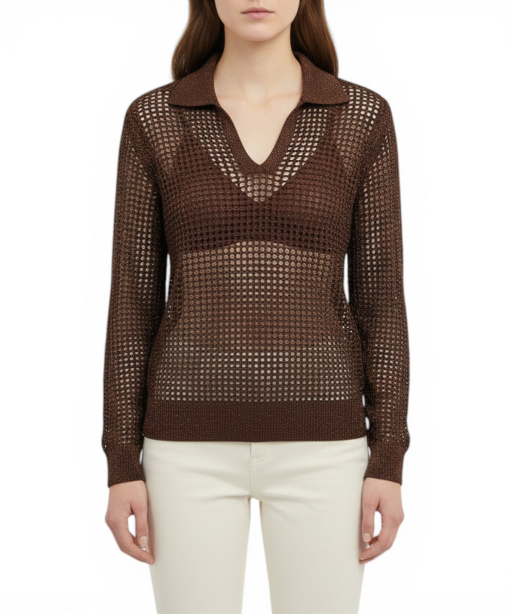 Camiseta de mujer calada en lurex de MC2 Saint Barth