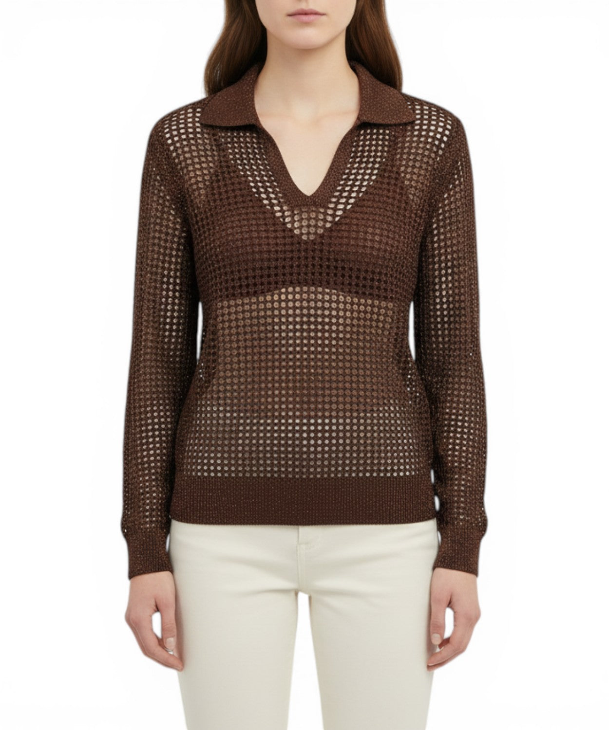 Camiseta de mujer calada en lurex de MC2 Saint Barth