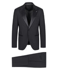 Manuel Ritz Abito Smoking Uomo nero Slim Fit in Fresco Lana Stretch con Rever a Lancia