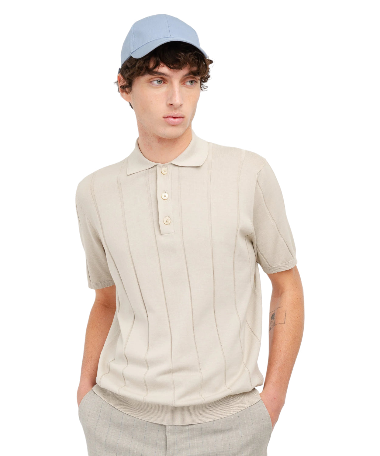 Polo Uomo in Cotone Crepe Costa Piatta Manuel Ritz