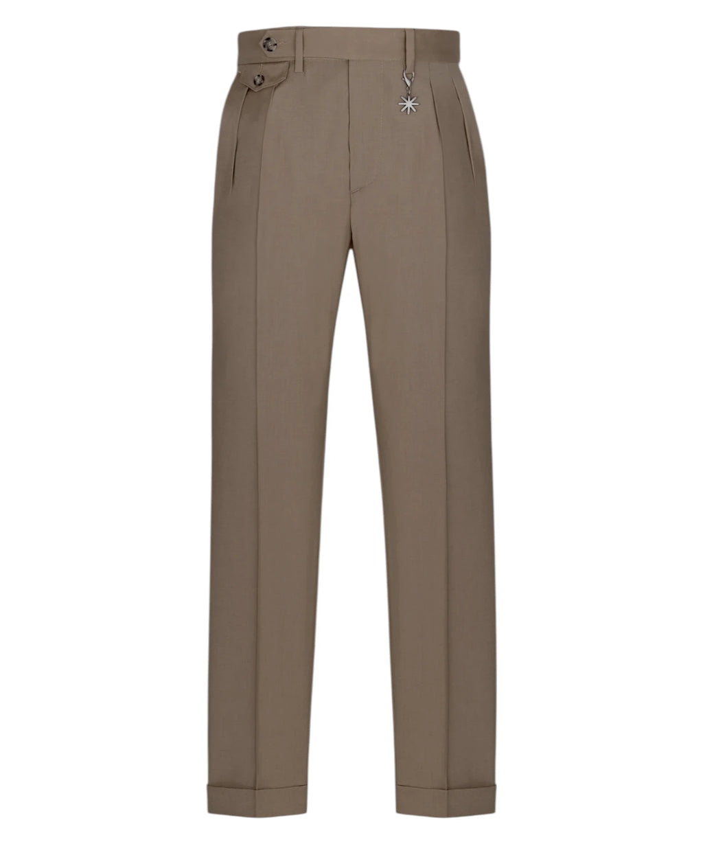 Men's Fresh Stretch Wool Trousers Beige Elegant