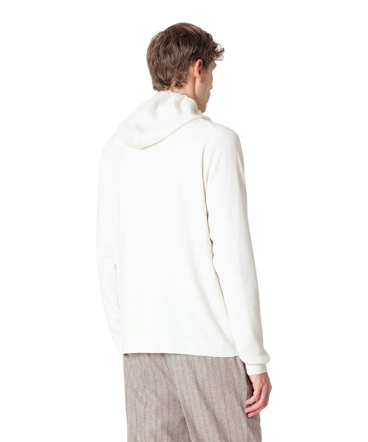 Herenhoodie met rits van een merinowolmix