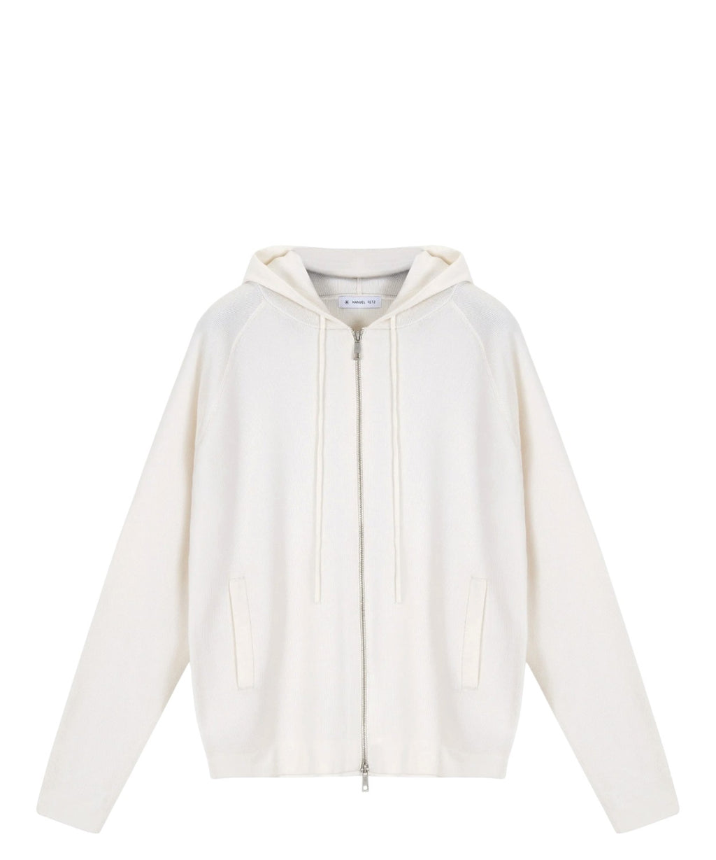 Herenhoodie met rits van een merinowolmix