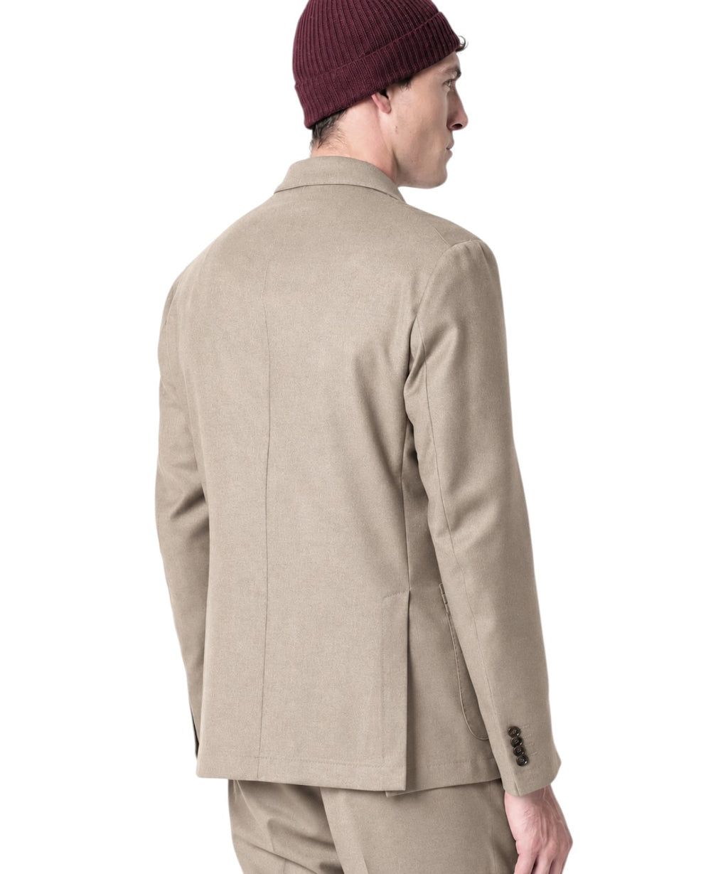 NUVOLA Heren double-breasted jas van stretch-wolflanel