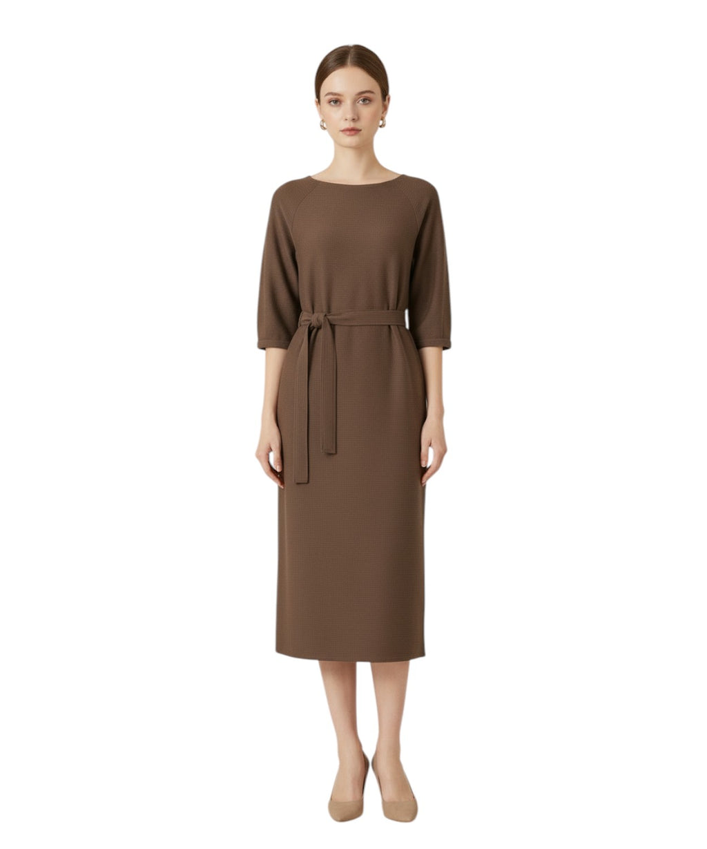 Max Mara dames lange jurk van jersey met ceintuur