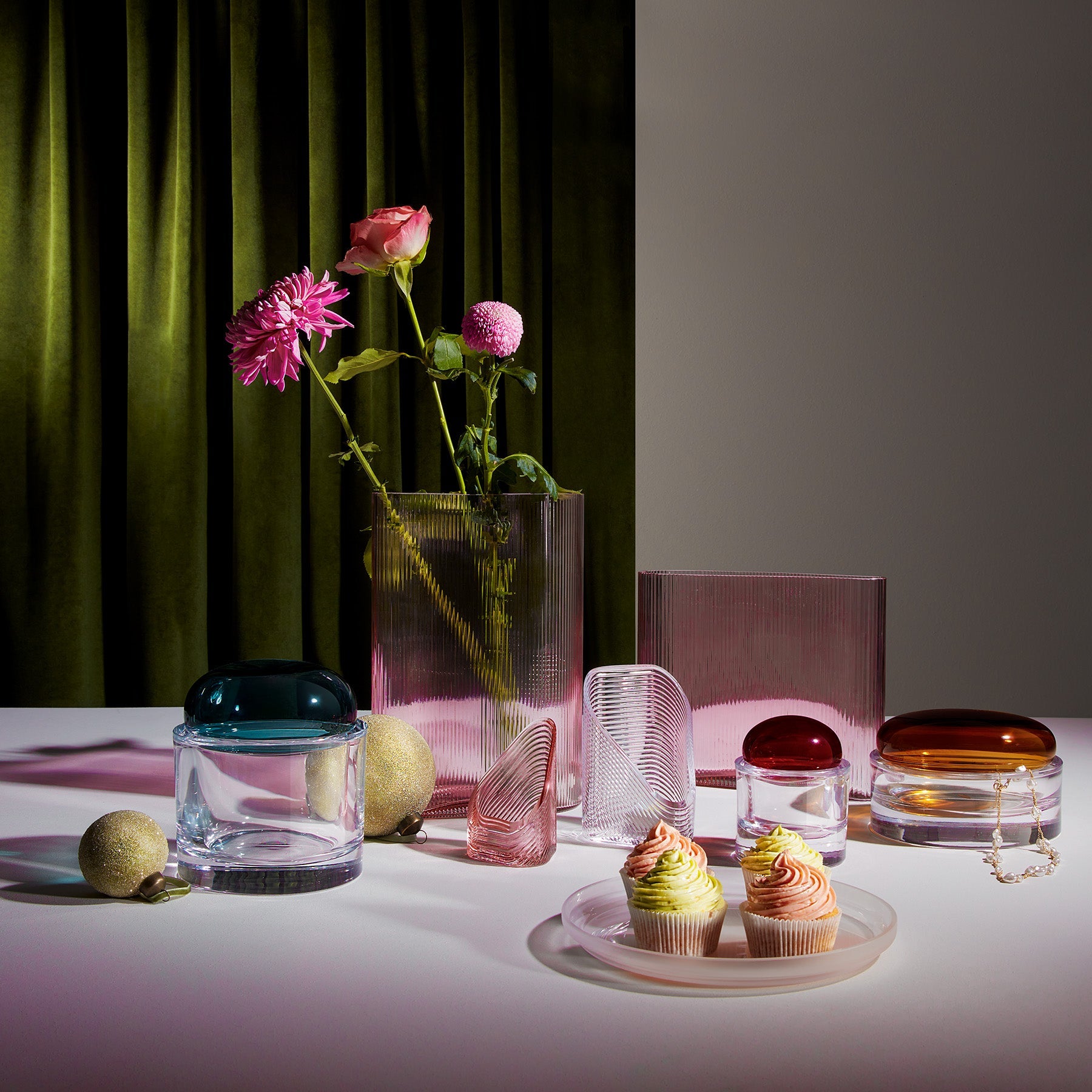 Mist Vase Wide Dusty Rose-NUDE EU-Vasi-Vittorio Citro Boutique