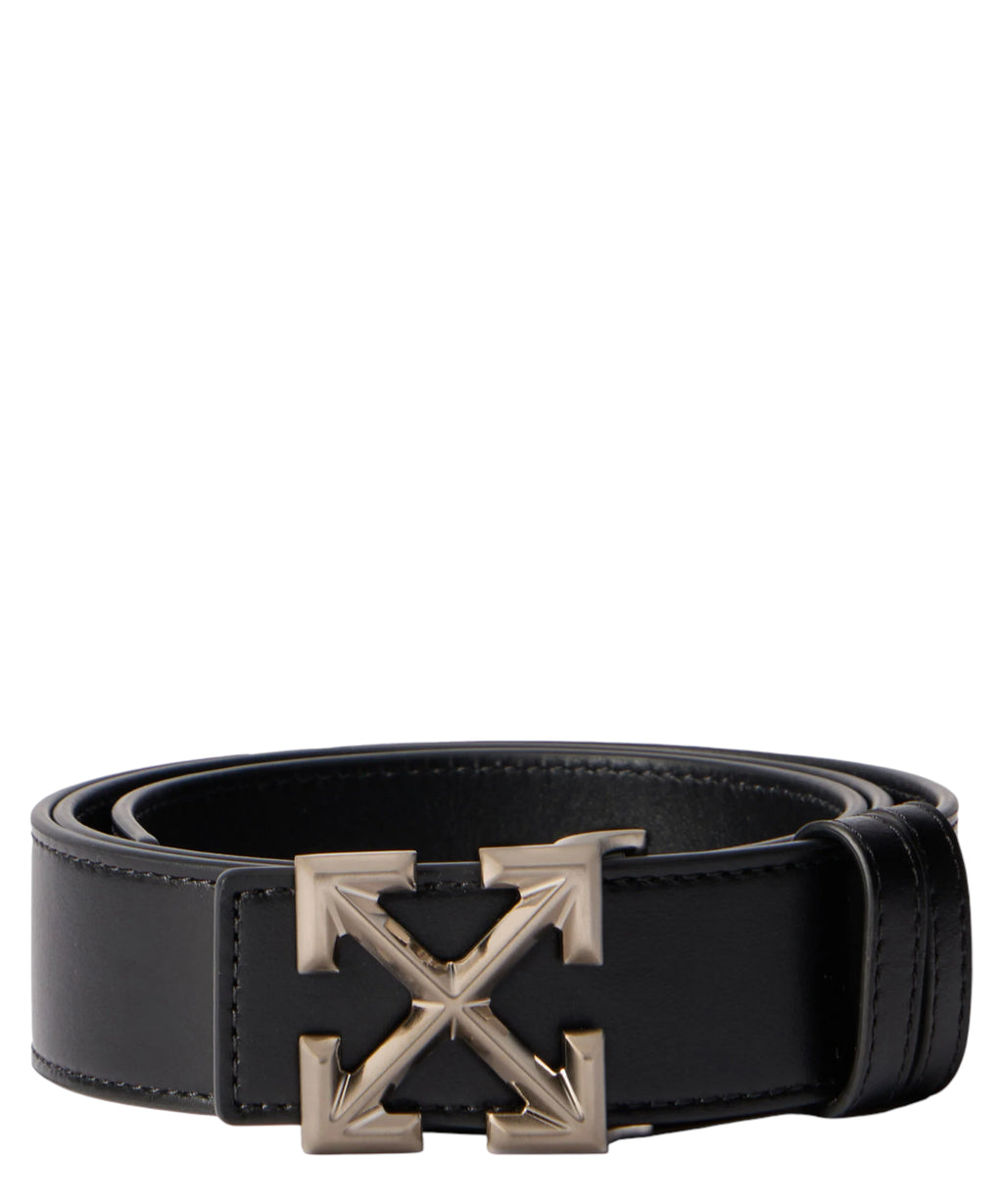 Off-White riem met pijl en quote van leer