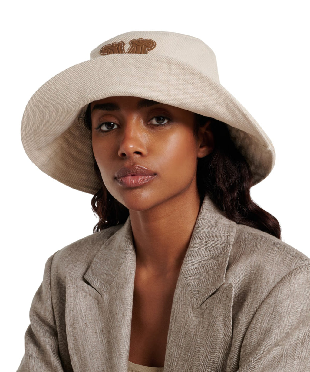 Max Mara Gondola fiskerhat i lærred