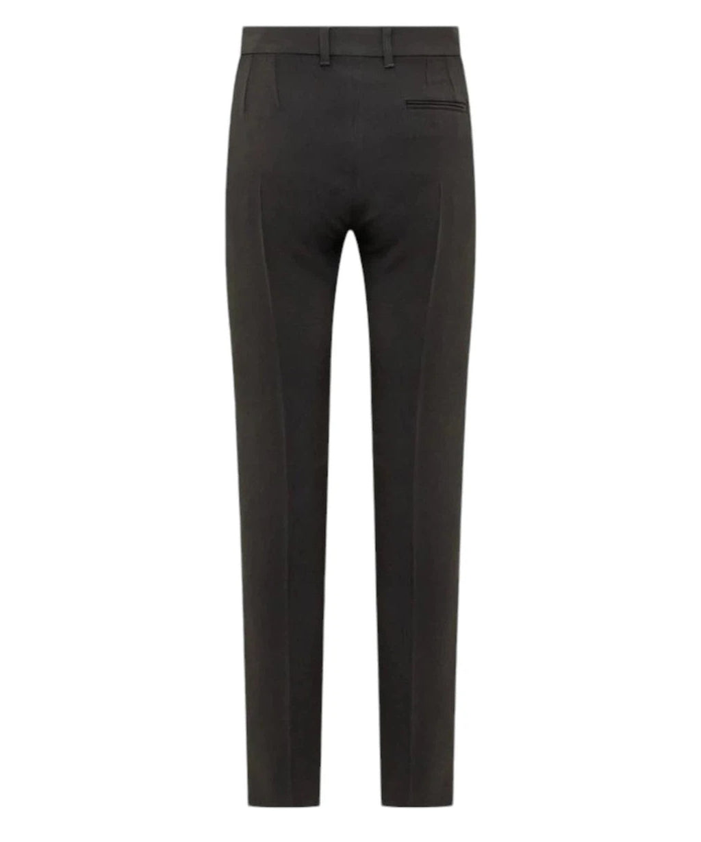 Pantaloni a Vita Alta con Pieghe e Taglio Slim-Emporio Armani-Pantaloni-Vittorio Citro Boutique