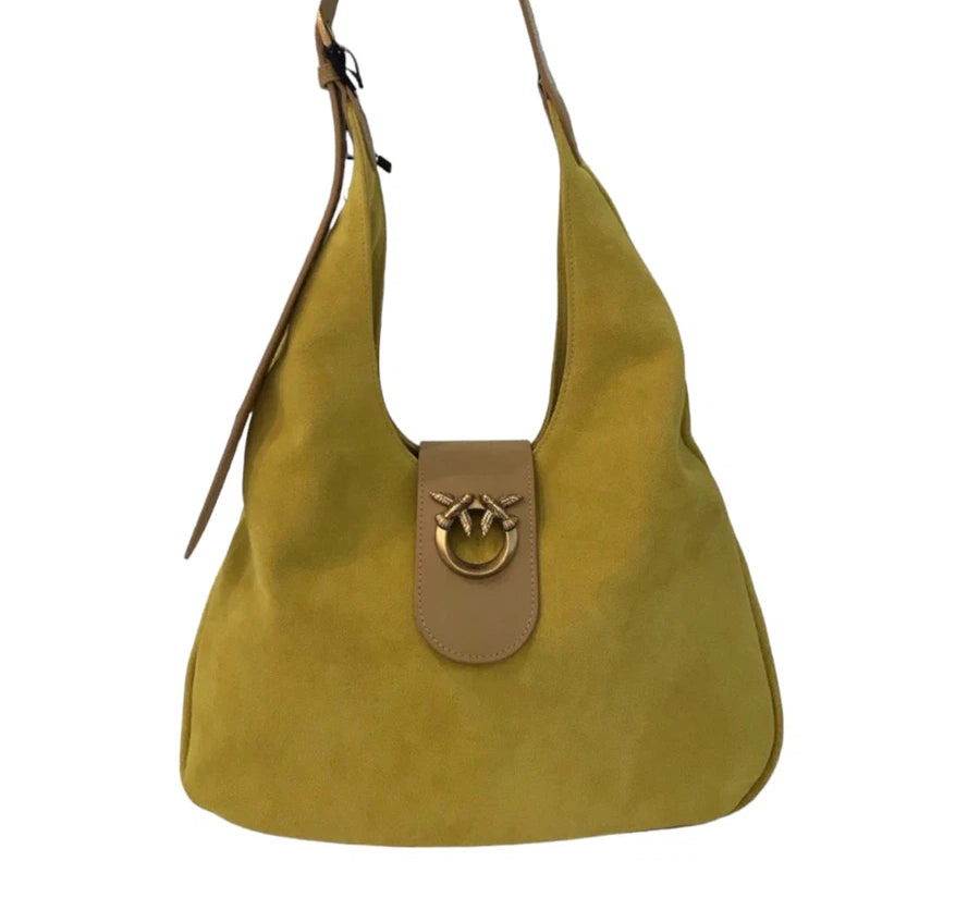 Mini Hobo Bag in Suede e Pelle-Pinko-Borse a spalla-Vittorio Citro Boutique