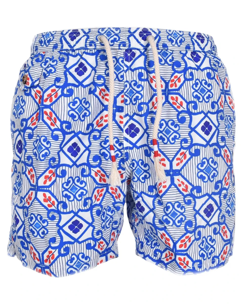 Costume da Bagno Striato Bianco e Blu Royal-Mc2 Saint Barth-Costumi da bagno-Vittorio Citro Boutique